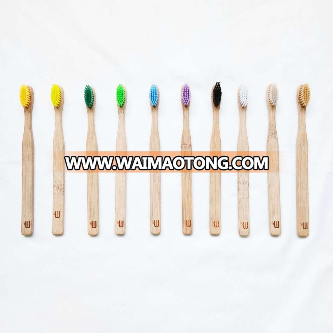 Colorful Eco Friendly Adult Bamboo Toothbrush