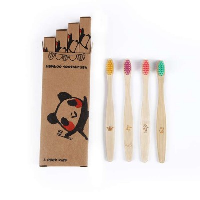 Wooden Bambu Tooth Brush Natural Soft Bristle Baby Kids Bamboo Toothbrush Private Label