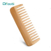 Wholesale Custom Biodegradable Bamboo Wide Peach Wood Tooth Wooden Hair Grooming Comb